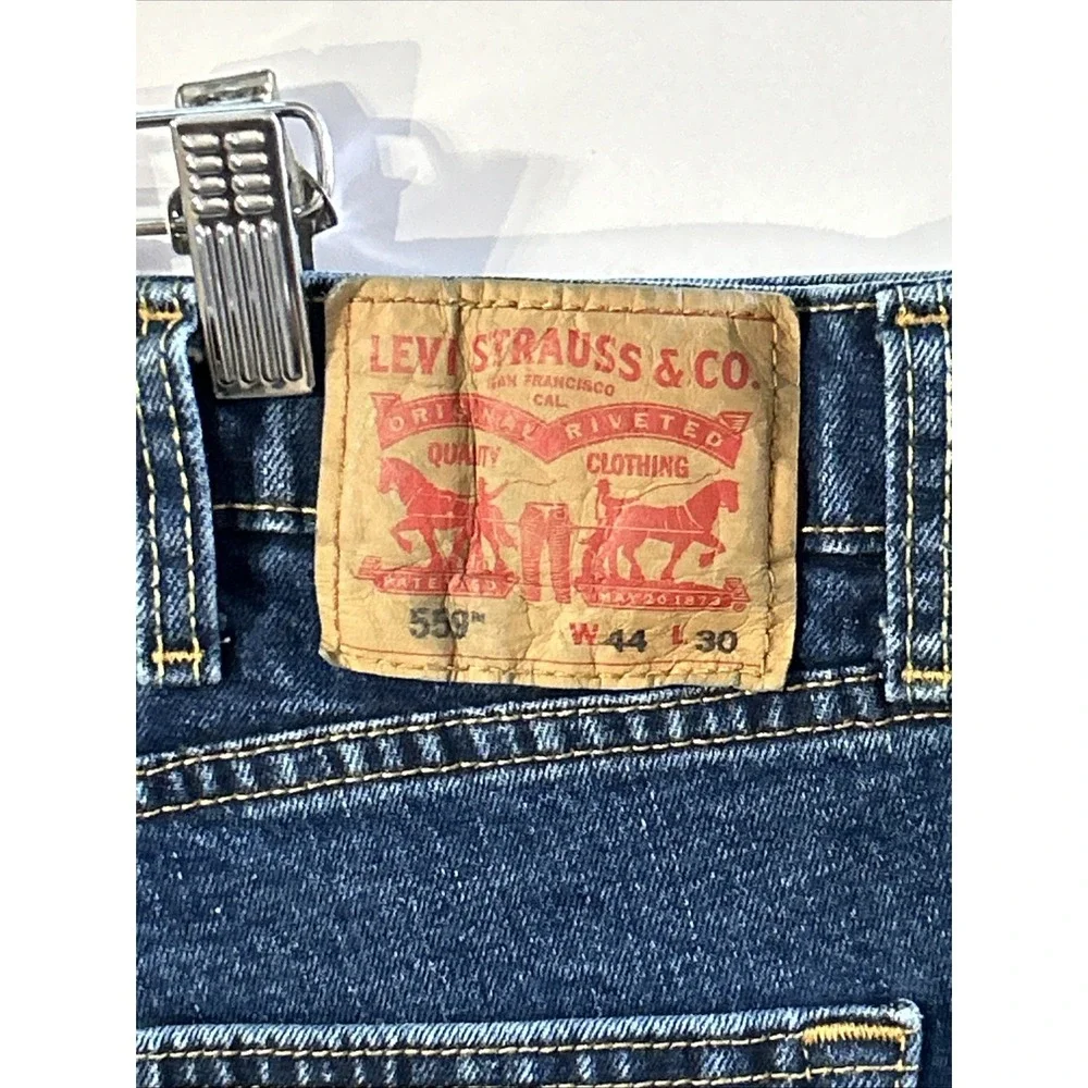 Mens Levis Levi's 569 Blue Jeans Jorts Sz No Stains No Wear Sz‎ 44